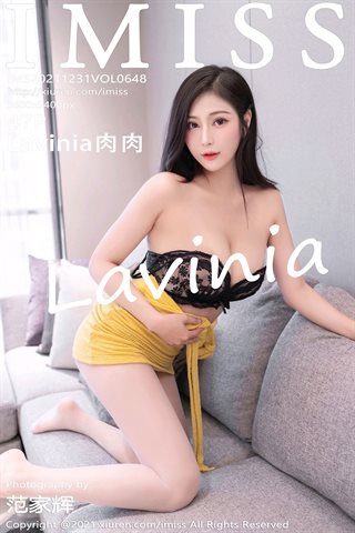 [IMISS爱蜜社] Vol.648 Lavinia肉肉 प्राथमिक रंग के मोज़ा के साथ पीली स्कर्ट