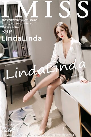 [IMISS爱蜜社] Vol.661 LindaLinda Warm grey underwear with grey stockings