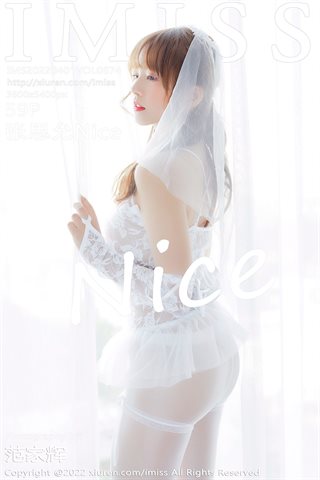 [IMISS爱蜜社] Vol.674 张思允Nice सफेद मोज़ा के साथ सफेद फीता शादी की पोशाक