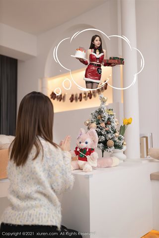 [XiuRen] No.4383 鱼子酱Fish クリスマスのテーマ赤と黒のシルク - 0003.jpg