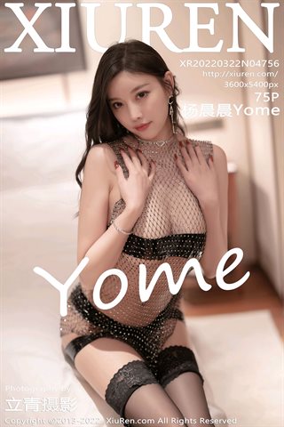 [XiuRen秀人网] No.4756 杨晨晨Yome 黒のシルクのグリッドドレス