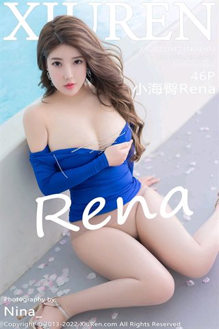 [XiuRen秀人网] No.4903 小海臀Rena Blue short dress with primary color stockings
